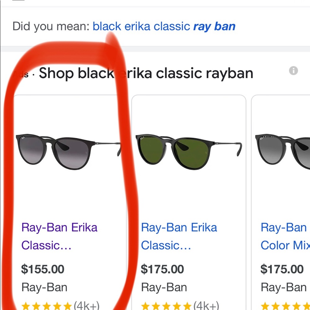 New Polarized Erika Classic Raybans